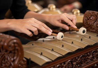 Gamelan performance, traditional Indonesian music with unique percussion