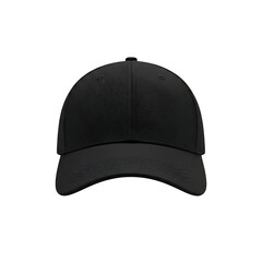 Blank black baseball cap mockup isolated on transparent background