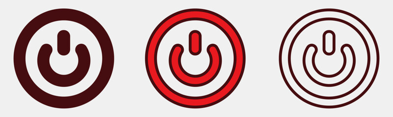 Power button symbols in different styles.
