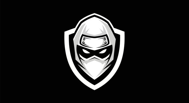 Ninja icon masked warrior emblem