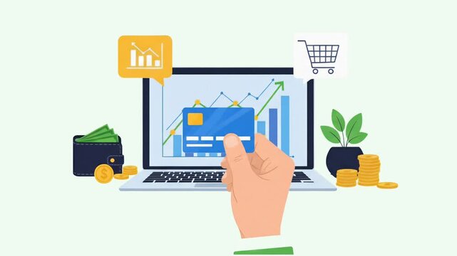 E Commerce Growth Dashboard Animation Video with Online Business Analytics