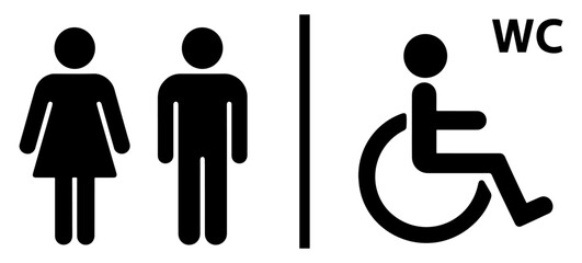 accessible unisex toilet wc icon