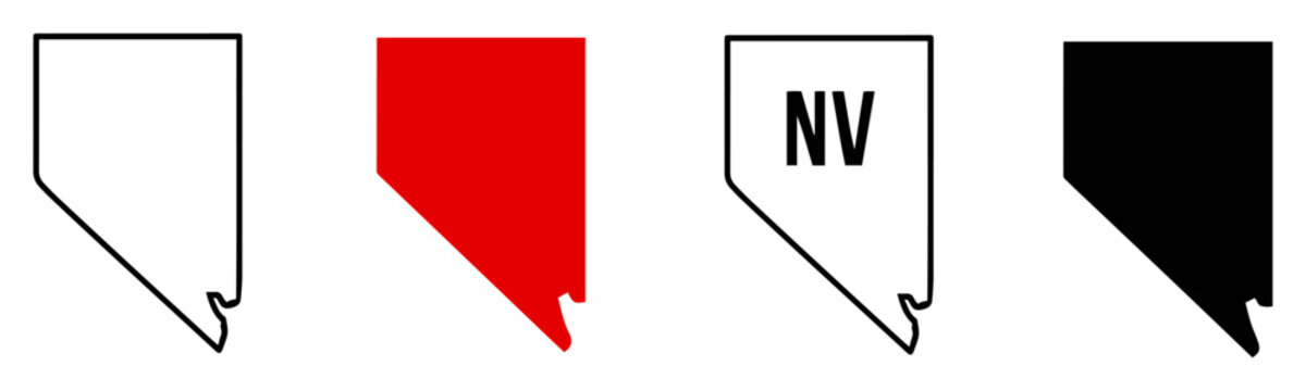 nevada state map icon set