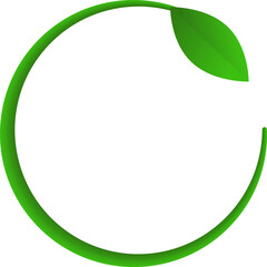 Green circular leaf logo design with minimalist style.