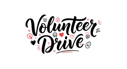 Fototapeta premium Volunteer drive typography illustration