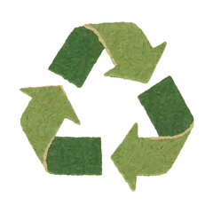 PNG Eco-friendly textured recycling symbol.