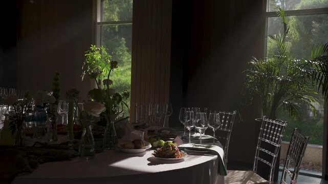 Beautiful and aesthetically pleasing festive table setting