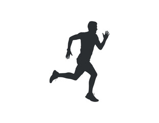 Man running in dynamic motion with focused expression