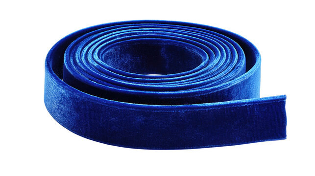A luxurious roll of royal blue velvet ribbon for crafting and decorative gift wrapping.

