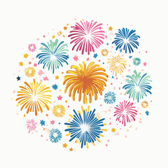Colorful fireworks display abstract celebration concept © Drum