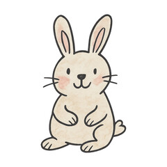 Obraz premium PNG Cute hand-drawn bunny illustration.