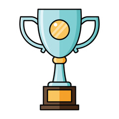 Illustration of a trophy cup with a tennis ball on top representing victory or achievement