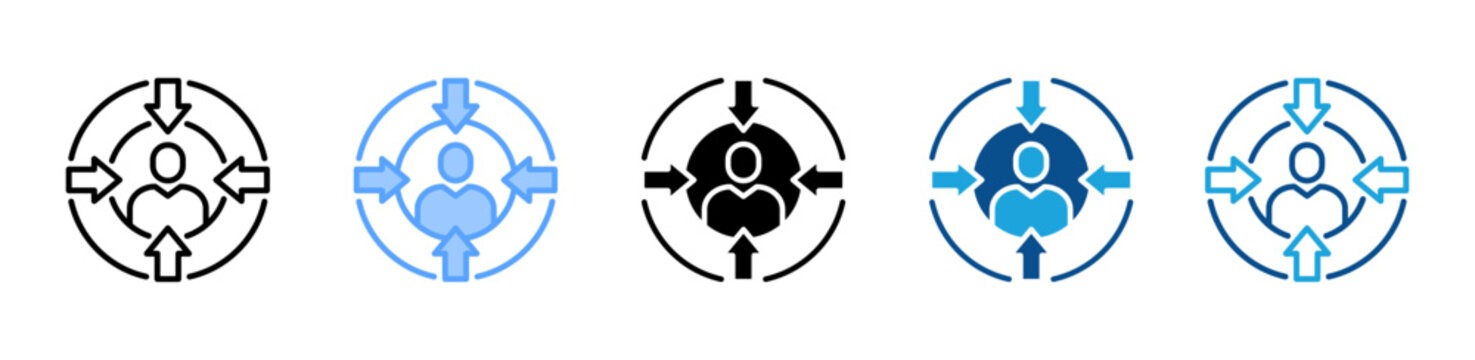 Customer Centricity icon set multiple style collection