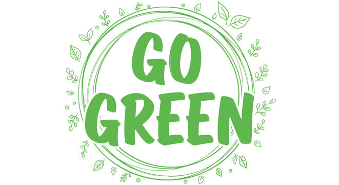 Eco friendly go green vector logo with leaf elements.