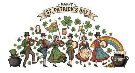 Fototapeta premium St. Patrick's Day Celebration with Traditional Irish Dancing and Music