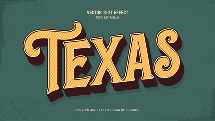 Texas retro vintage text effect © ricks