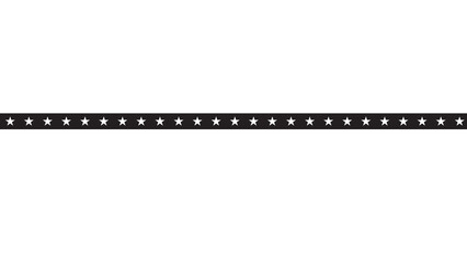 Fototapeta premium Repeated Black Stars on a Horizontal Black Border - Decorative Element for Holidays or Celebrations