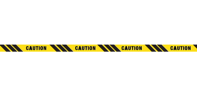 Yellow and Black Diagonal Stripe Caution Tape - Safety Warning Barrier for Construction or Crime Scene