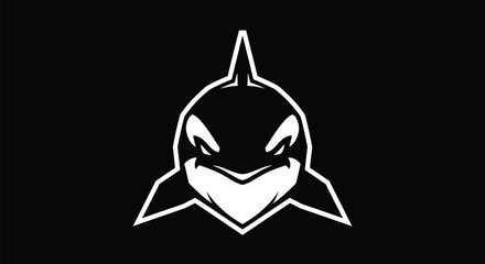 Orca illustration on black background © Surya