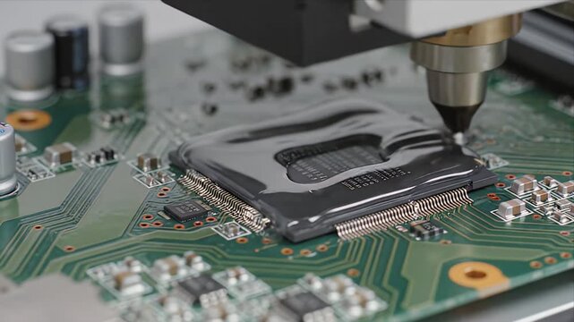 Automated Conformal Coating Application on Integrated Circuit Chip Enhancing Durability and Protection on Green Circuit
