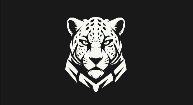 Leopard head graphic silhouette