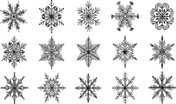 A collection of 15 simple line drawings of various objects and scenes