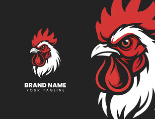rooster logo or mascot illustration design © MUHAMMAD DENNI