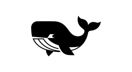 Obraz premium Stylized black whale silhouette graphic