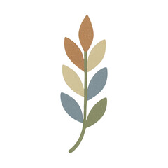 PNG Colorful minimalist leaf illustration.