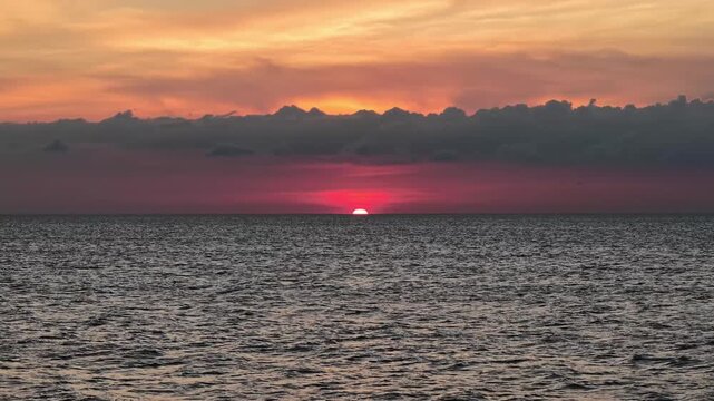 Aerial Sunset Over Sungai Burung Balik Pulau Coastline