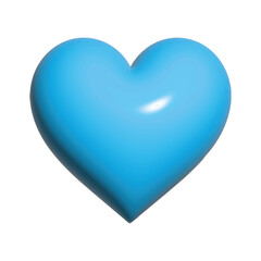 3D Realistic Light Blue Heart Vector Illustration. Glossy Shiny Plastic Love Symbol Isolated on White. Modern Abstract Valentine Shape. Medical Health Care Trust Icon For Social Media App UI Design.