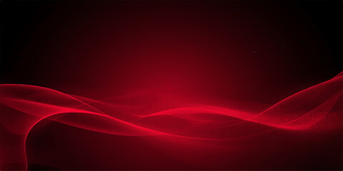 Fototapeta premium An artistic abstract red wave background featuring soft flowing lines and a vibrant energy pattern with blue and purple fractal textures on a dark motion backdrop