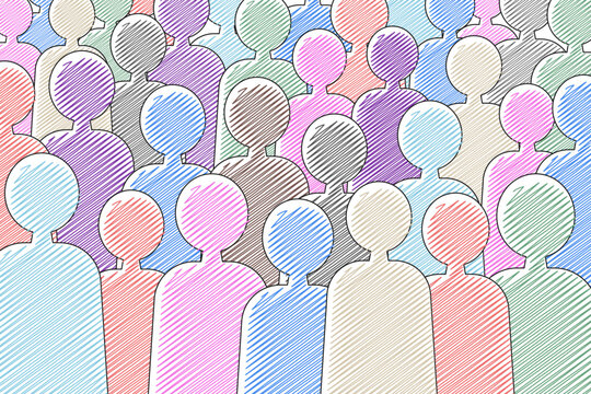 Diversity group, society crowd, being different race ethnicity , unique personality or standing out from the crowd. Motivation poster, banner, background, poster