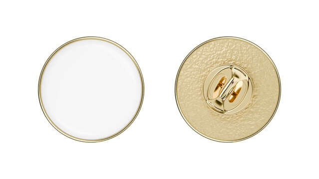 Round enamel metal pin mockup. Souvenir. Badge. Merchandise template featuring company branding or logo.