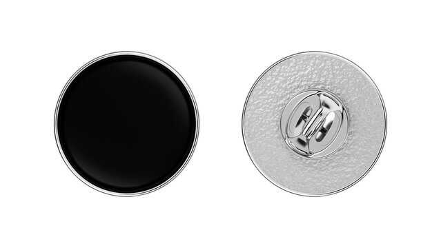 Round enamel metal pin mockup. Souvenir. Badge. Merchandise template featuring company branding or logo.