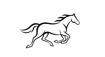Fototapeta premium Running horse silhouette vector illustration