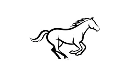 Fototapeta premium Running horse silhouette vector illustration