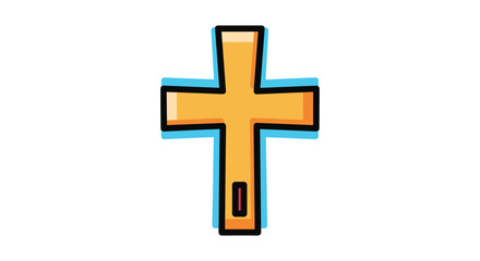 Obraz premium A stylized depiction of a cross with a circular element at its intersection