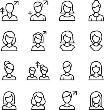 To provide the best results, I have summarized the description and keywords for the provided set of images focused on human identity and gender diversity.