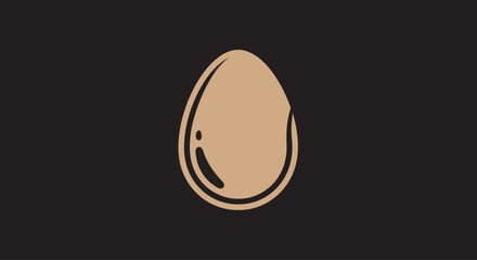 Fototapeta premium Simple Egg Icon Illustration on Dark Background