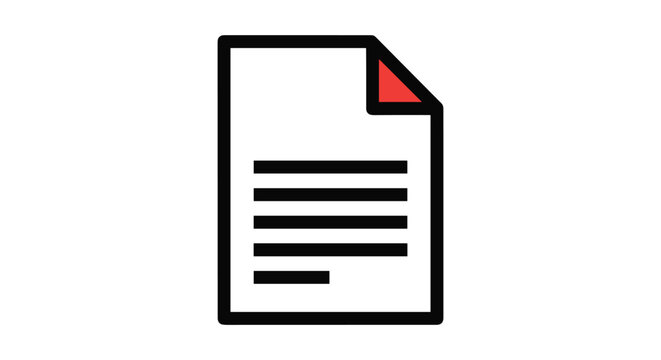 A simple icon of a document with a red corner tab for quick reference or marking