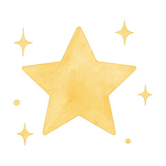 PNG Golden star with sparkles