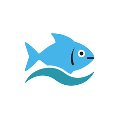 Obraz premium Simple Fish Clean Oceans Environmental Icon