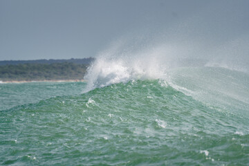 Fototapeta premium strong waves, Sa Ràpita, municipality of Campos, Mallorca, Balearic Islands, Spain