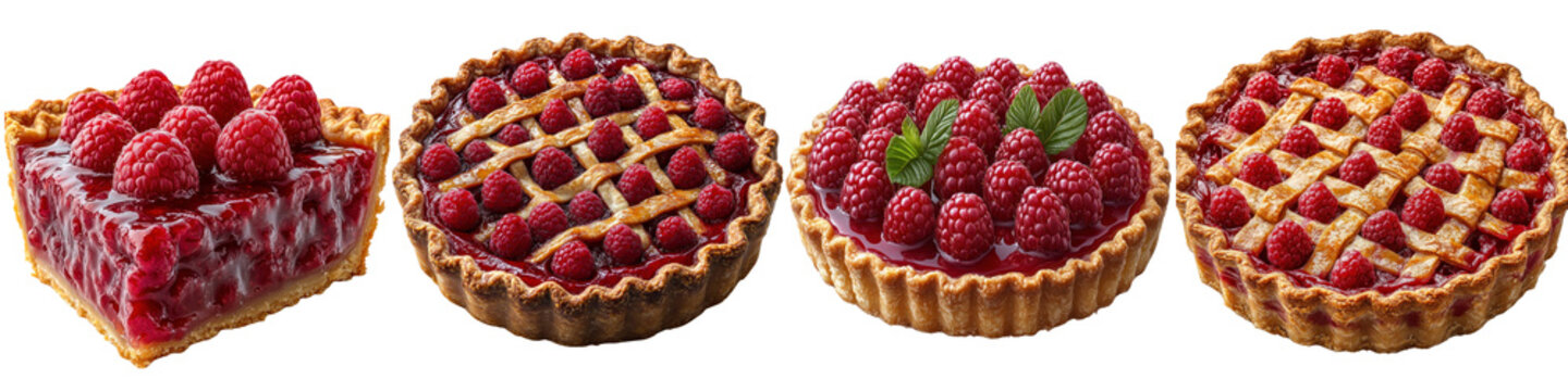 Raspberry Pie (Dessert) - Another &lsquo;Pi&rsquo; Twist Isolated on Clear White Background Highly Detailed