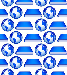 Globe and book pattern