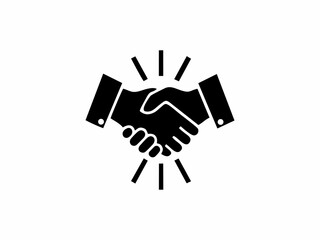 Obraz premium silhouette vector handshake icon on white background