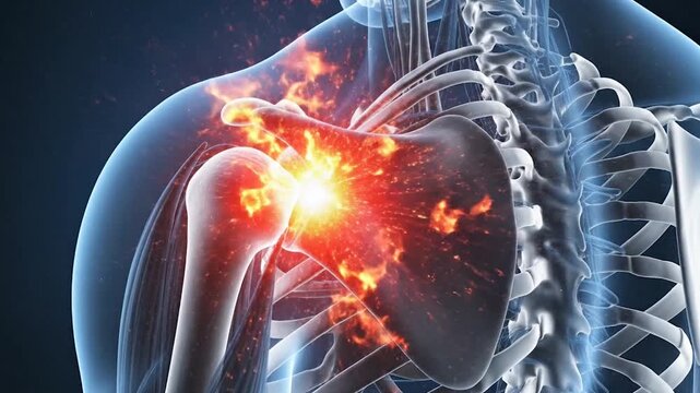 Shoulder Joint Pain, health and inflammation concept
