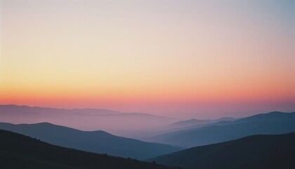 Obraz premium Pastel Mountain Sunset Landscape