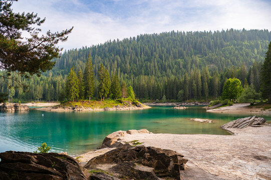 Caumasee (Lake Cauma), Flims, Graub&uuml;nden, Switzerland turquoise alpine lake